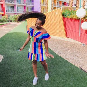 ASOS Rainbow Striped Dress Size 2